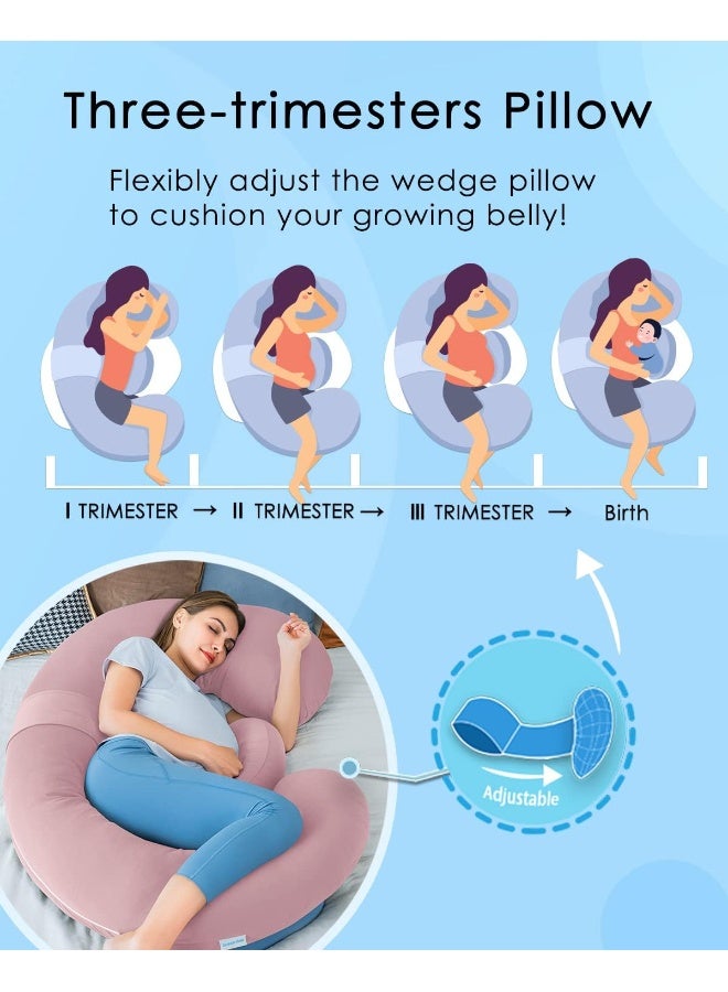 QUEEN ROSE Cooling Pregnancy Pillows, E Shaped Maternity Pillow for Sleeping - Image 4